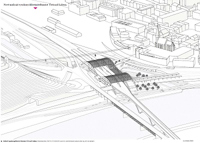 Vorschlag für neuen Bahnhof Ústí von Lenka Pechanová, Diplomarbeit 2015