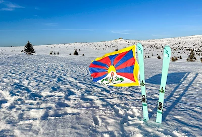Tibetská vlajka v Krkonoších