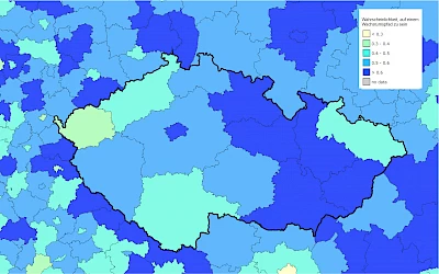 Index der wirtschaftlichen Entwicklung europäischer Regionen (NUTS3) 2001-2021
