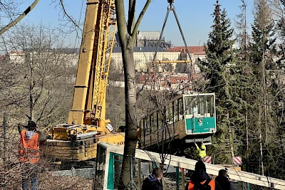 Abtransport der Petřín-Bahn