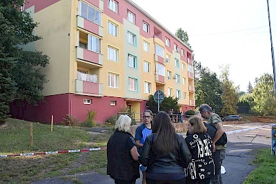 Postižený dům v Chomutově